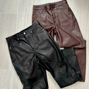 Express Edit Faux Leather Pant, Chocolate Brown